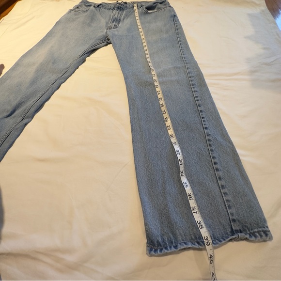 Levi’s 505 Straight Leg Light Wash 36 x 30 Demin Jeans Vintage Men’s 90s Baggie - Picture 9 of 12